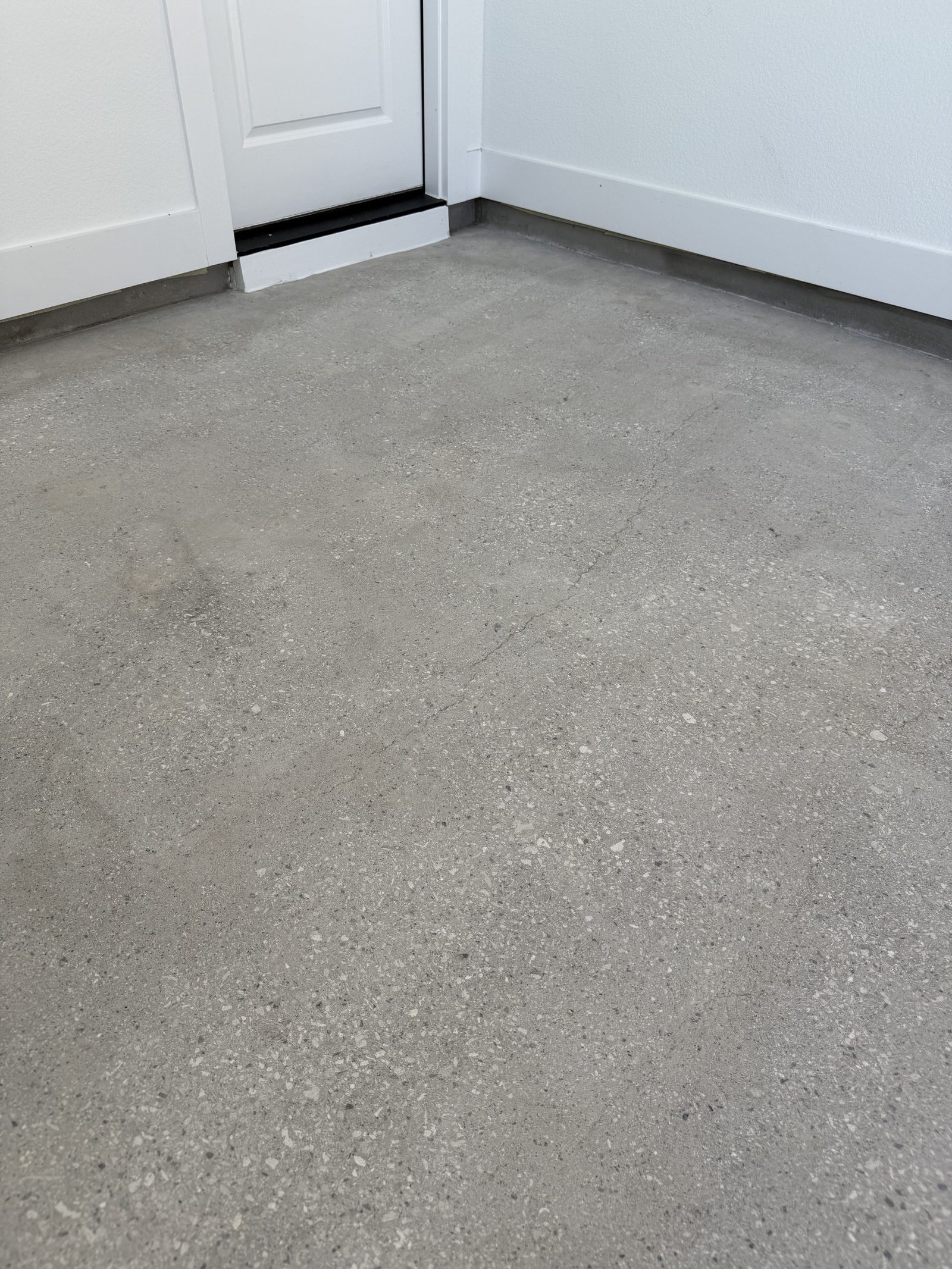 Close up of diamond ground concrete surface profile