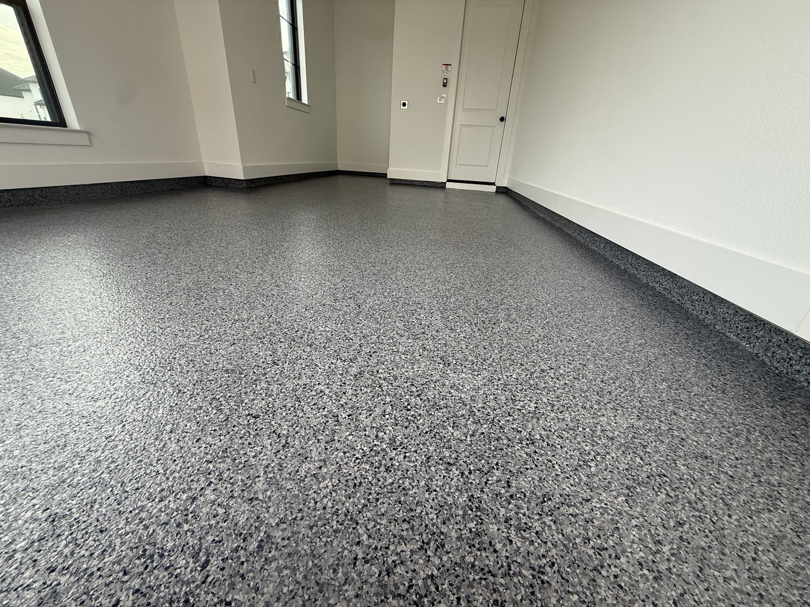 Flake epoxy garage floor, recent North Texas work