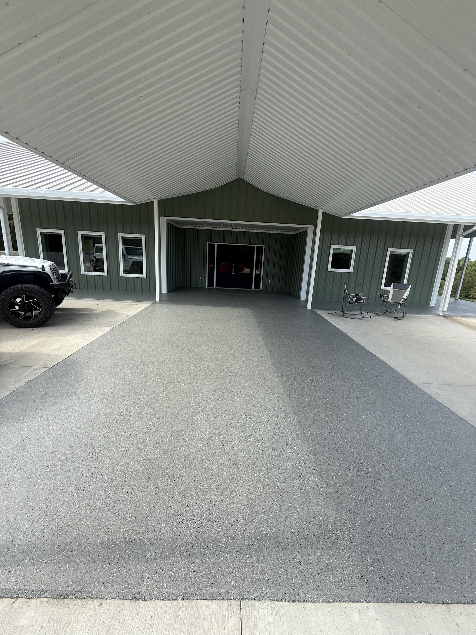 Shale patio floor under the covered breezeway in Sherman, TX